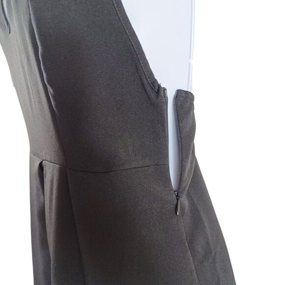 Elia.Cher Black Fit & Flare Midi Dress XS Crisscross Back Cocktail Zip & Pockets - Picture 5 of 11